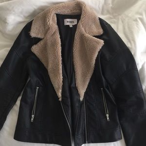 Faux Leather Jacket with shearling