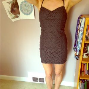American Eagle dress - dark grey, floral lace