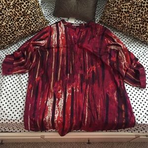 Bright Colored Calvin Klein Sheer Dressy Top