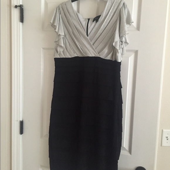 Sparkly silver and black dress