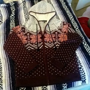 AE knit winter zip up sweatshirt LARGE