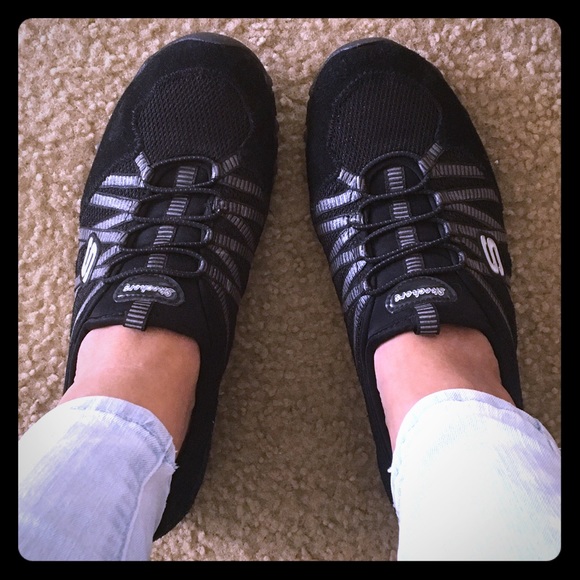 Black Skechers.