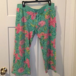 Lilly Pulitzer tropical floral terry cloth pants