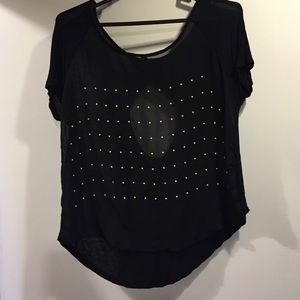 Large short sleeve sheer shirt