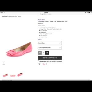 roger vivier flat，pink 5 1/2m，with box