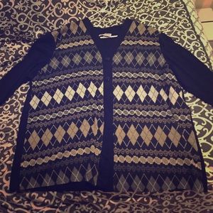Long patterned cardigan