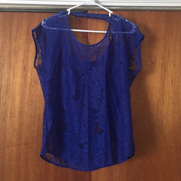 Blue lace top