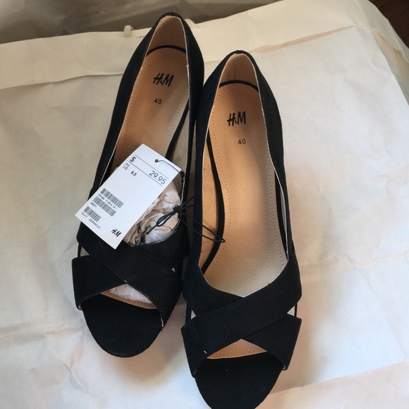 H&M black wedge sandal