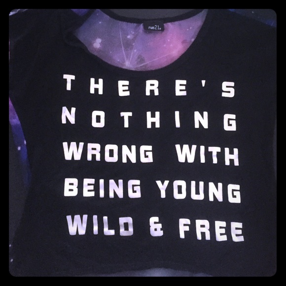 Galaxy Print Quote High-Low Shirt