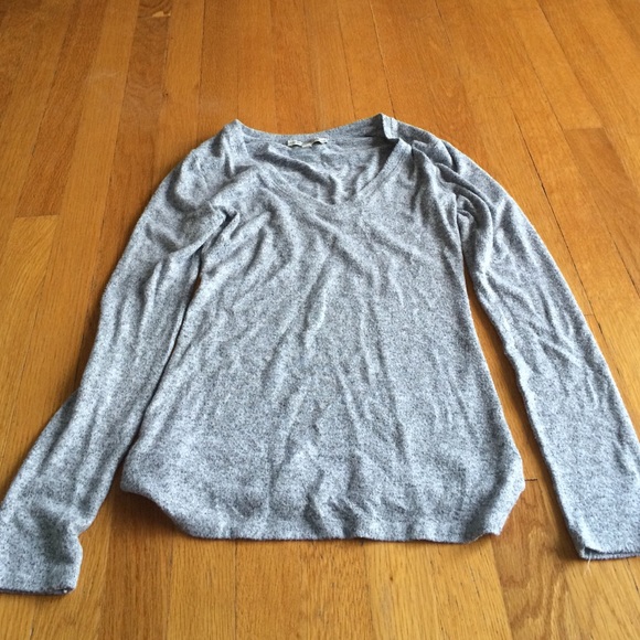 Express One Eleven Heathered Grey Long Sleeve S