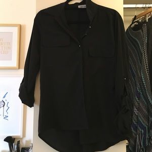 Calvin Klein black silk blouse