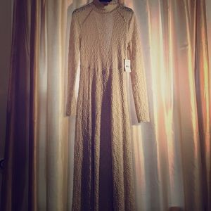 Free People ivory floor length dress