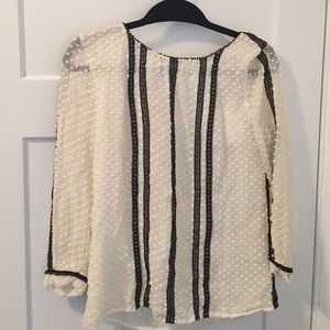 NWOT Jcrew white and black blouse
