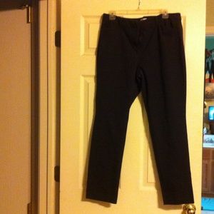 Slack front pockets, straight legs, back pockets