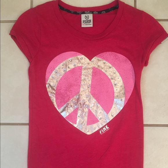Victoria's Secret PINK XS Bling Peace Tee