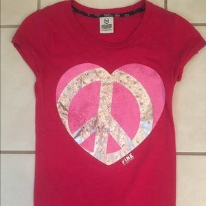 Victoria's Secret PINK XS Bling Peace Tee