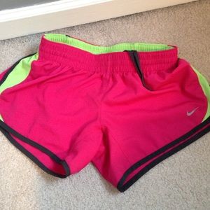 Pink and Green Youth Nike Running Shorts