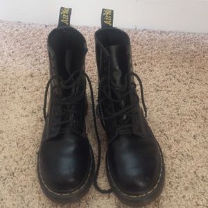 Dr. Martens smooth black women's combat boots