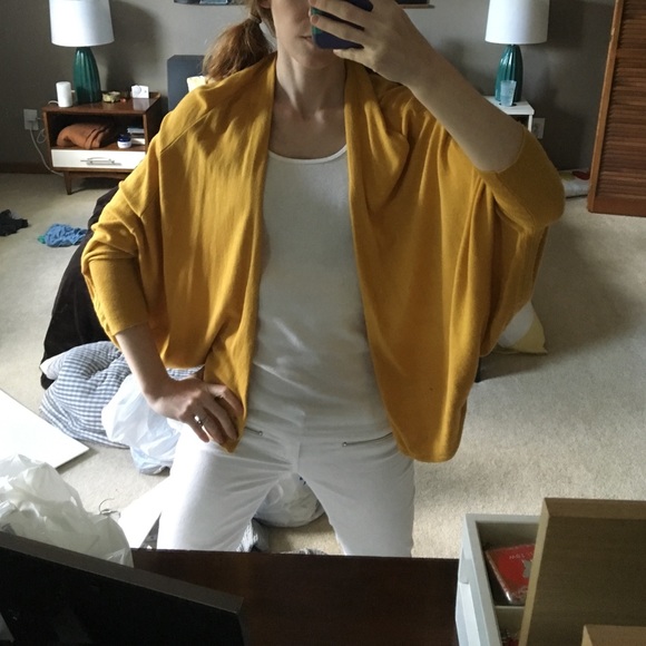 LOFT Batwing Cardigan Mustard Size Small