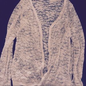 Cream White Lace Cardigan