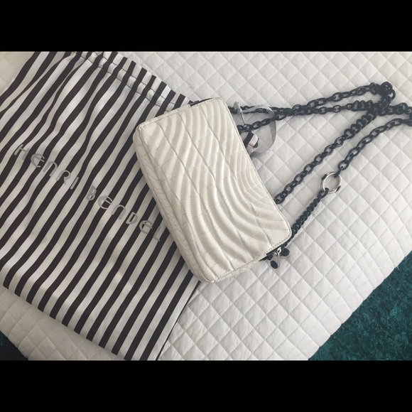 Henri Bendel white croc cross body handbag