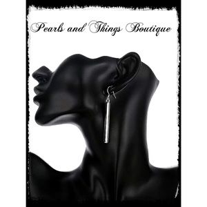 Final Sale-Sterling Silver Dangling Bar Earrings