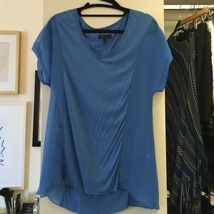 Rag & Bone Blue cotton and chiffon top