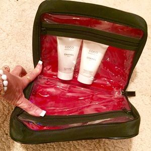 CHANEL MAKE-UP BAG W/ BODY WASH AND LOTION