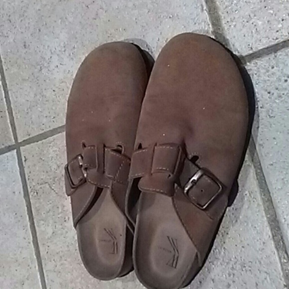 Gently worn sueded mules