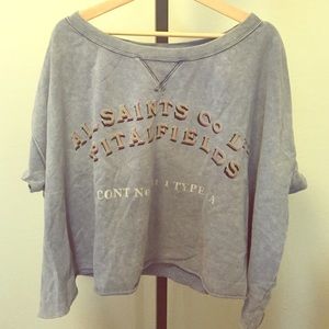 All Saints sweatshirt cutoff poncho