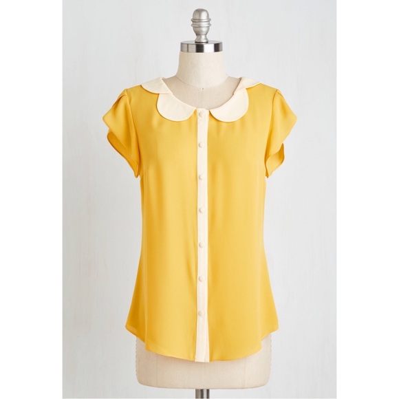 Modcloth Teacher's Petal Top in Yellow