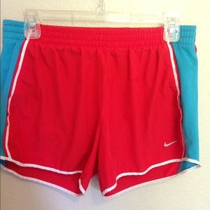 Red and blue Nike Dri-Fit shorts