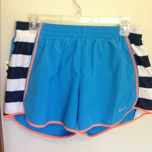 Blue/orange with side stripes Nike Dri-Fit shorts