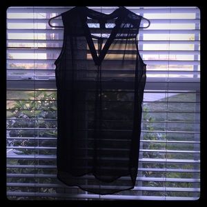 Sheer black tank tunic