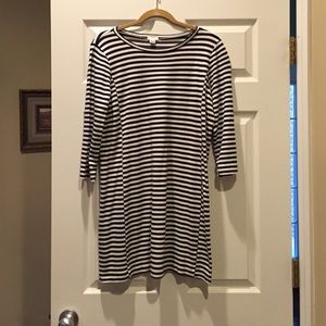 J Crew navy striped knit dress