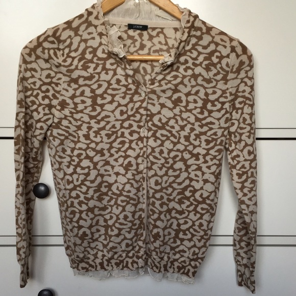 J.Crew delicate, animal print cardigan.