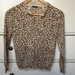 J.Crew delicate, animal print cardigan.