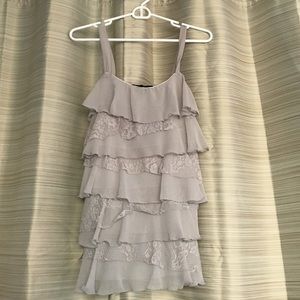 Heart Soul Grey Ruffled, Laced Top