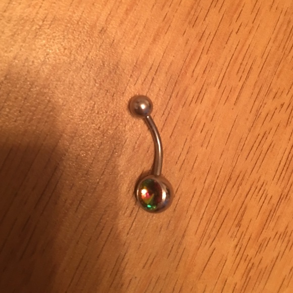 Multicolored rhinestone barbel