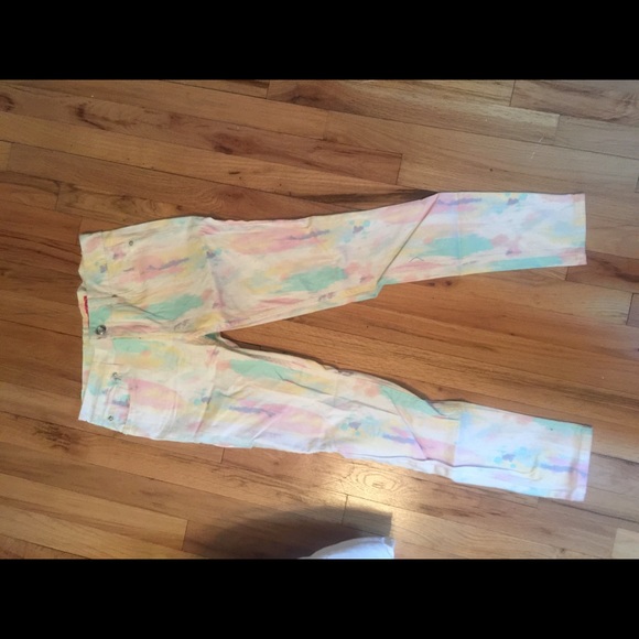 pastel colored jeans