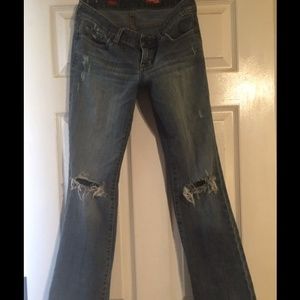 Distressed boot cut Express jeans