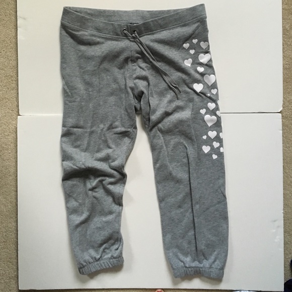 Victoria's Secret Gray Hearts Sweatpants Size S