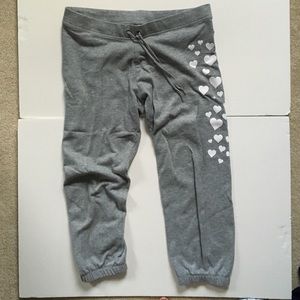 Victoria's Secret Gray Hearts Sweatpants Size S
