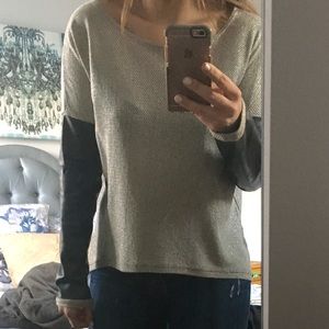 Generation Love metallic knit top & leather detail