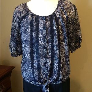 Mudd sheer paisley shirt.