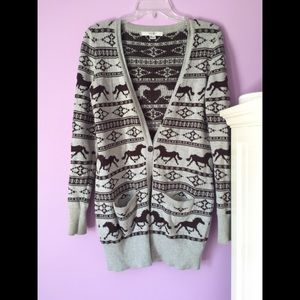 Forever21 Grey Patterned Cardigan