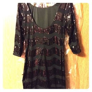 Sequin body con dress Large
