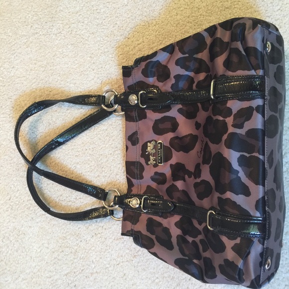 Coach Mia ocelot tote purse