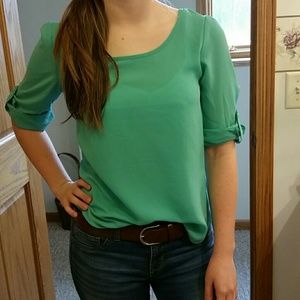 Aqua quarter lenth shirt