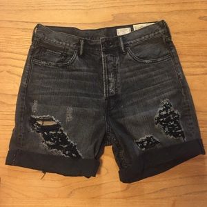 AllSaints Carson Boy's fit black denim short
